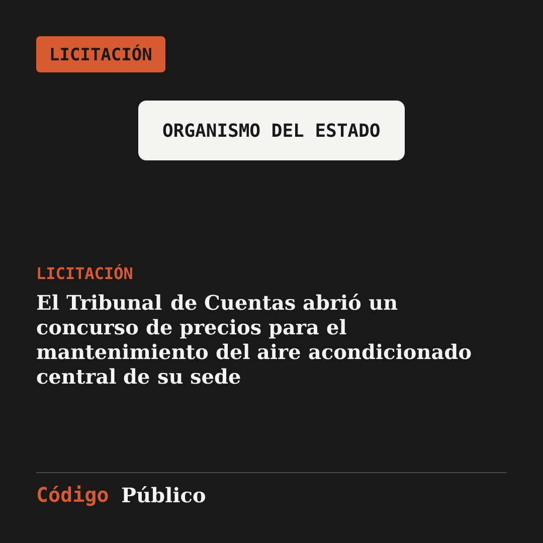 El Tribunal de Cuentas abrió un concurso de precios para el mantenimiento del aire acondicionado central de su sede