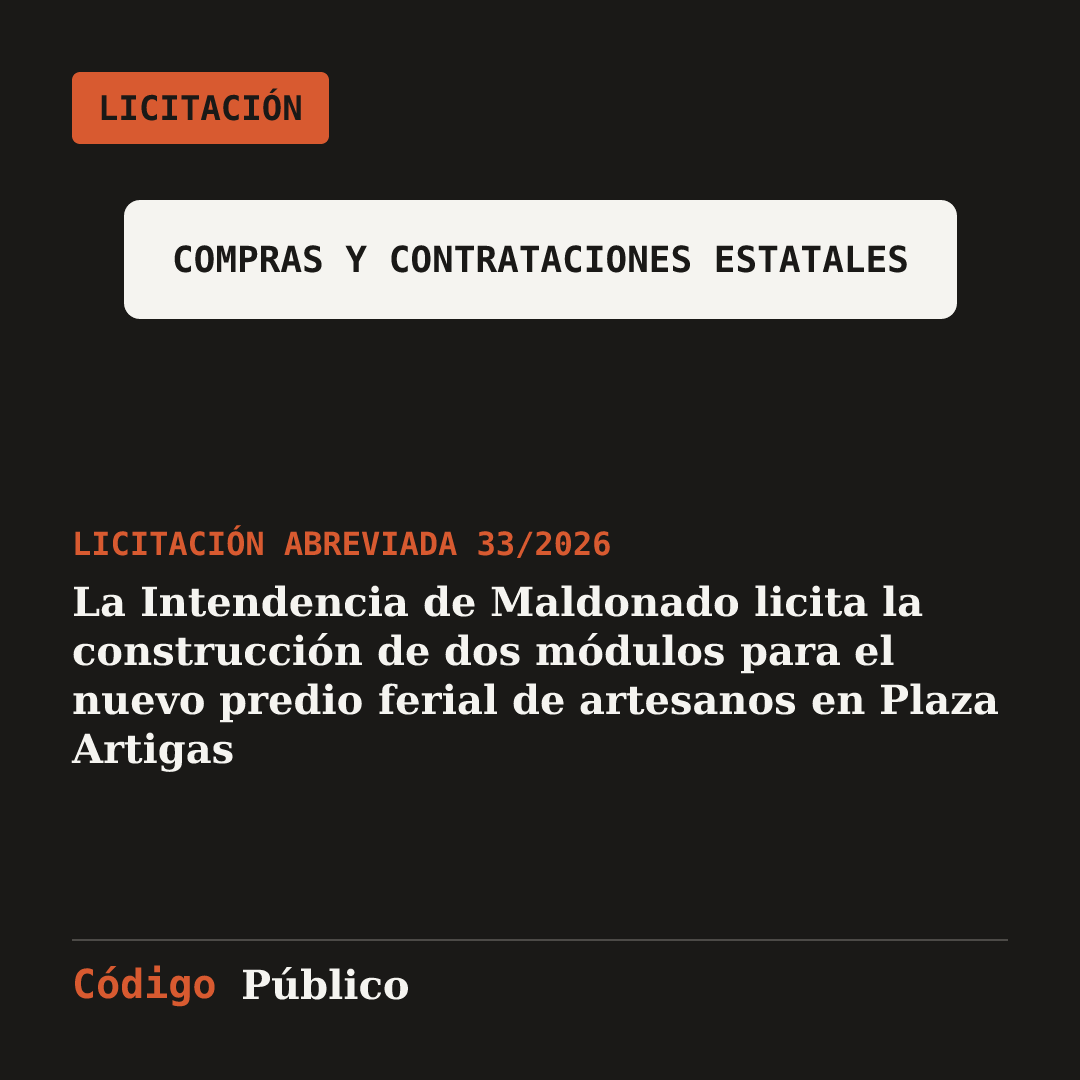 La Intendencia de Maldonado licita la construcción de dos módulos para el nuevo predio ferial de artesanos en Plaza Artigas