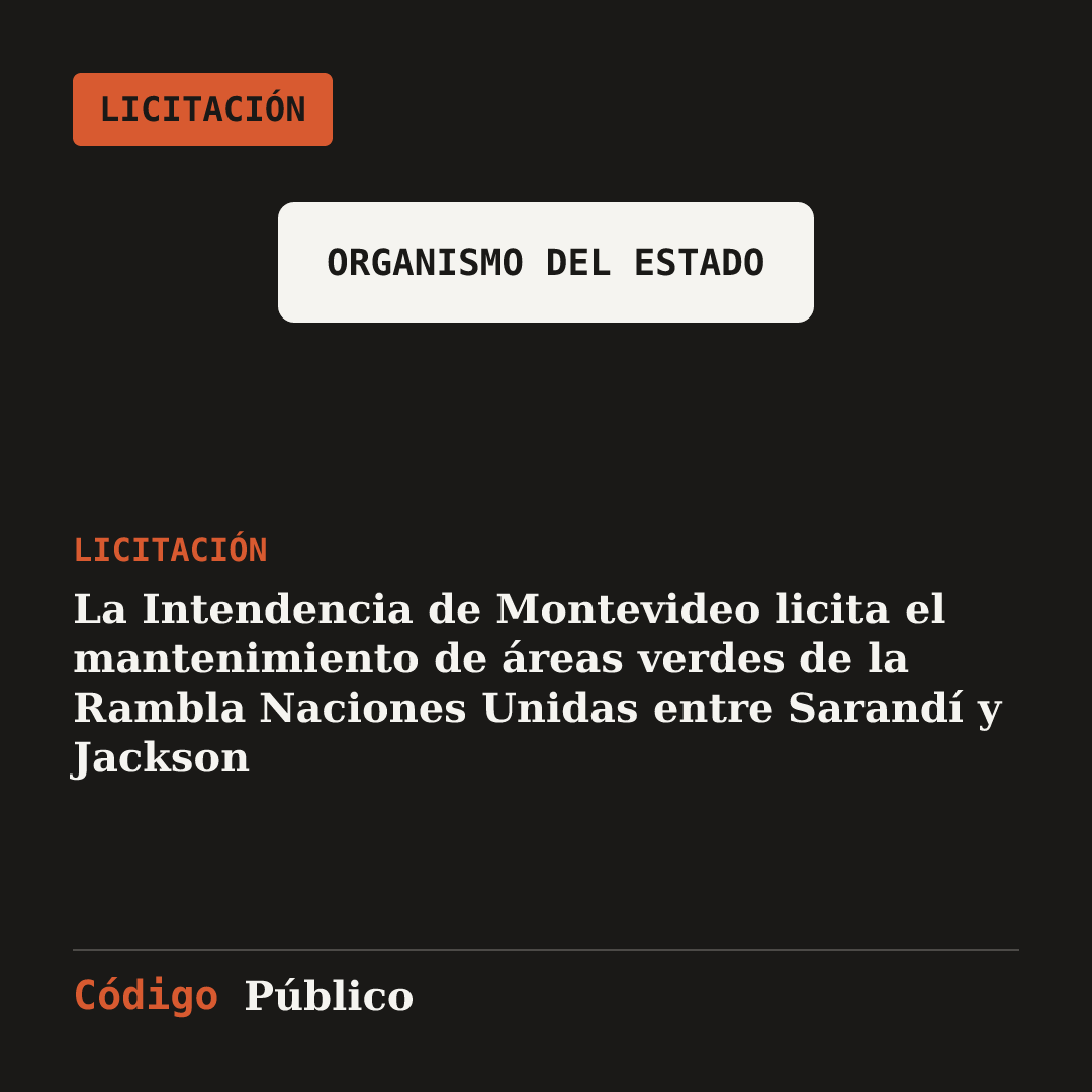 La Intendencia de Montevideo licita el mantenimiento de áreas verdes de la Rambla Naciones Unidas entre Sarandí y Jackson
