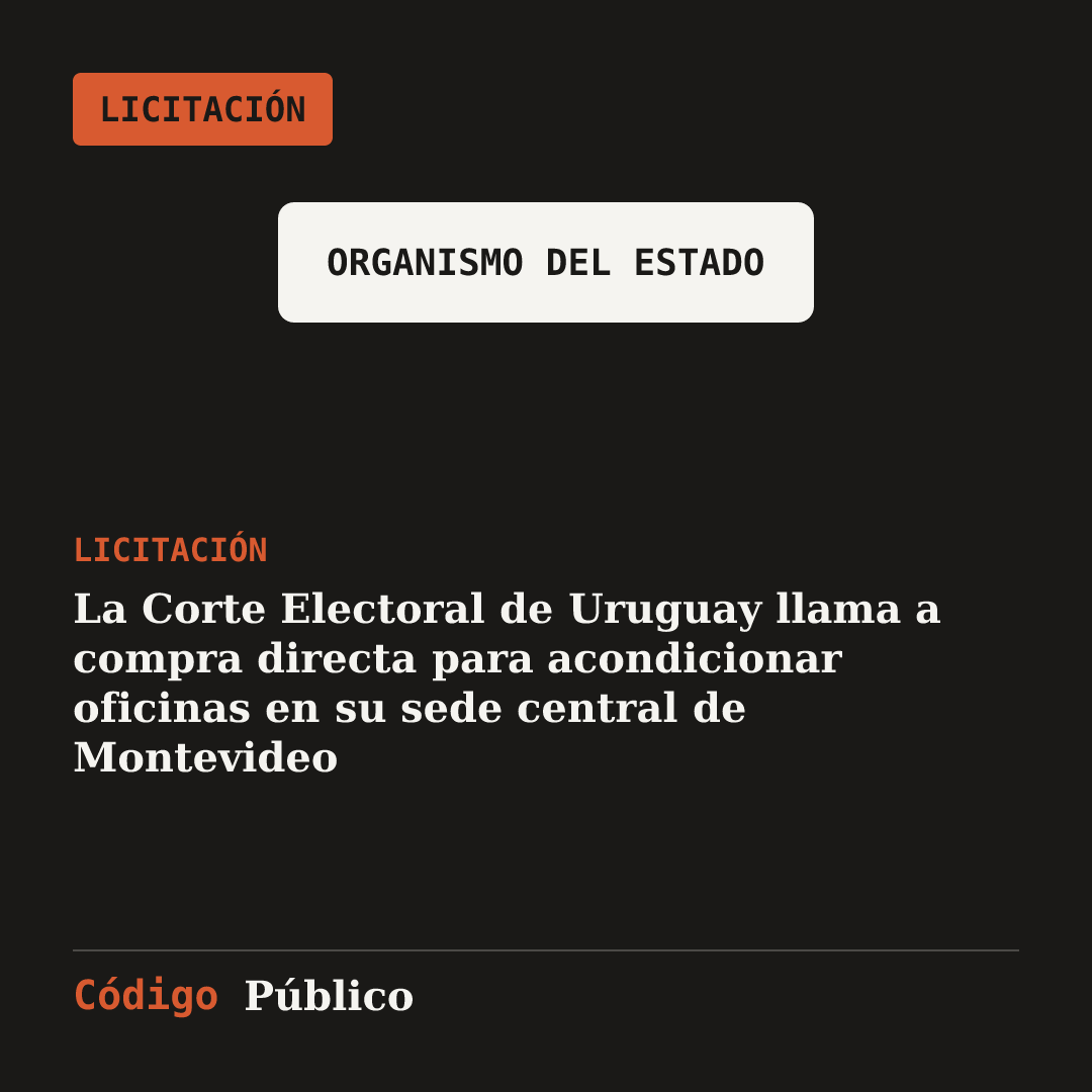 La Corte Electoral de Uruguay llama a compra directa para acondicionar oficinas en su sede central de Montevideo