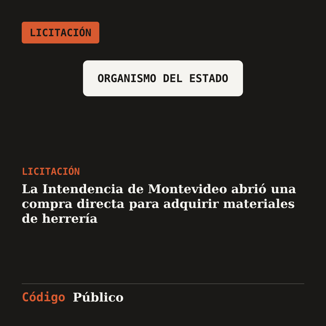 La Intendencia de Montevideo abrió una compra directa para adquirir materiales de herrería