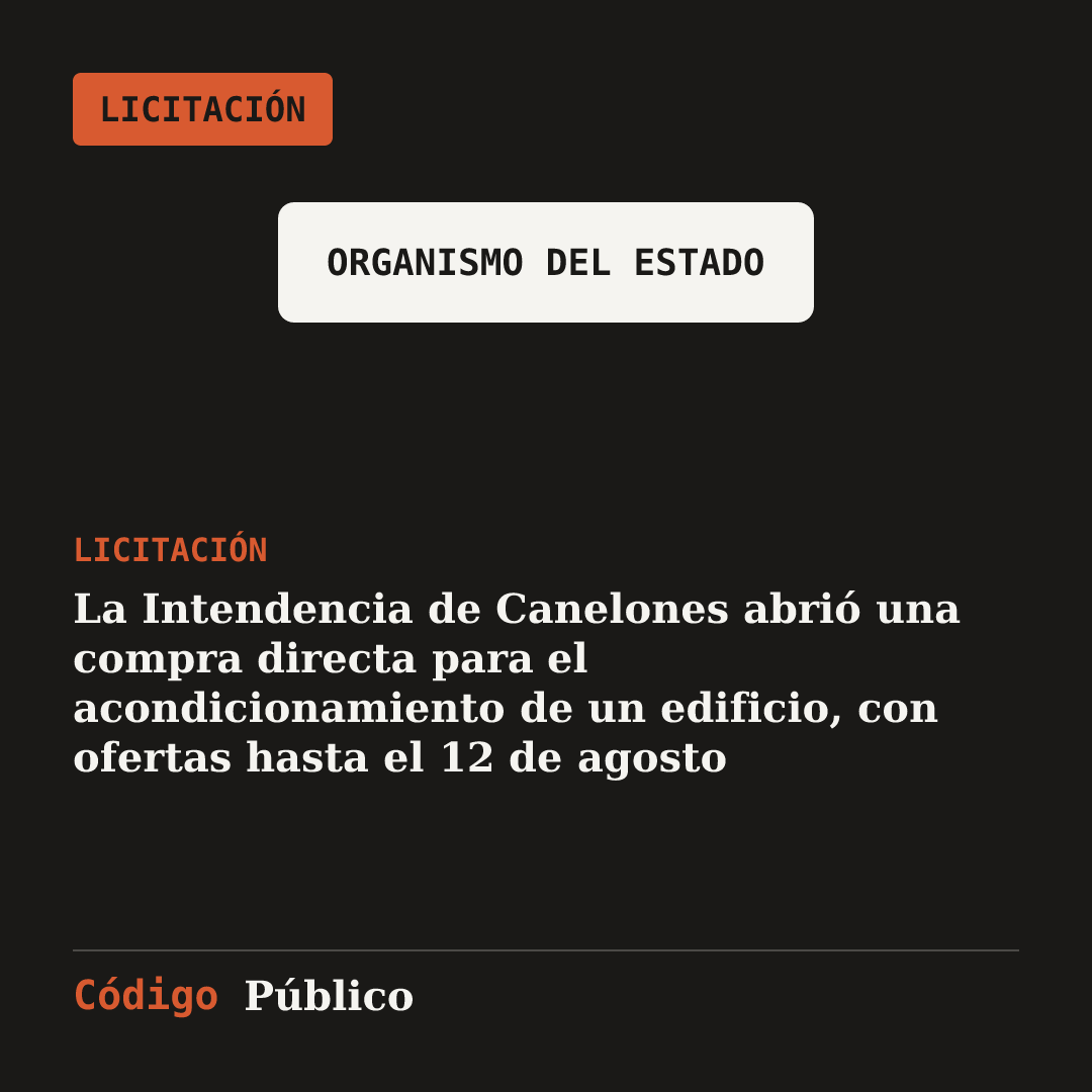 La Intendencia de Canelones abrió una compra directa para el acondicionamiento de un edificio, con ofertas hasta el 12 de agosto