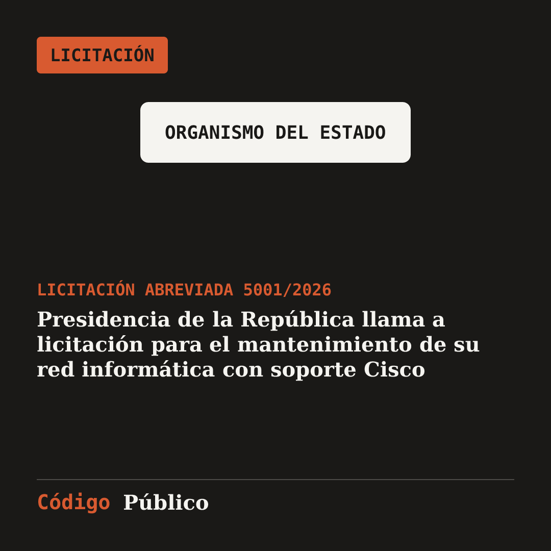 Presidencia de la República llama a licitación para el mantenimiento de su red informática con soporte Cisco