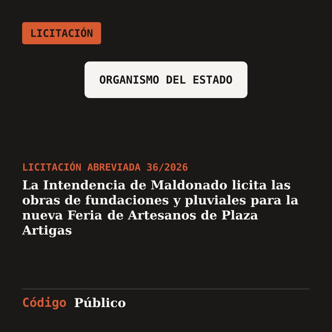La Intendencia de Maldonado licita las obras de fundaciones y pluviales para la nueva Feria de Artesanos de Plaza Artigas